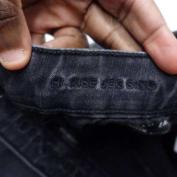 American Eagle Outfitters Jeans Women's 4 Black‎ Denim Distressed Frayed Zip Fly - Picture 5 of 9